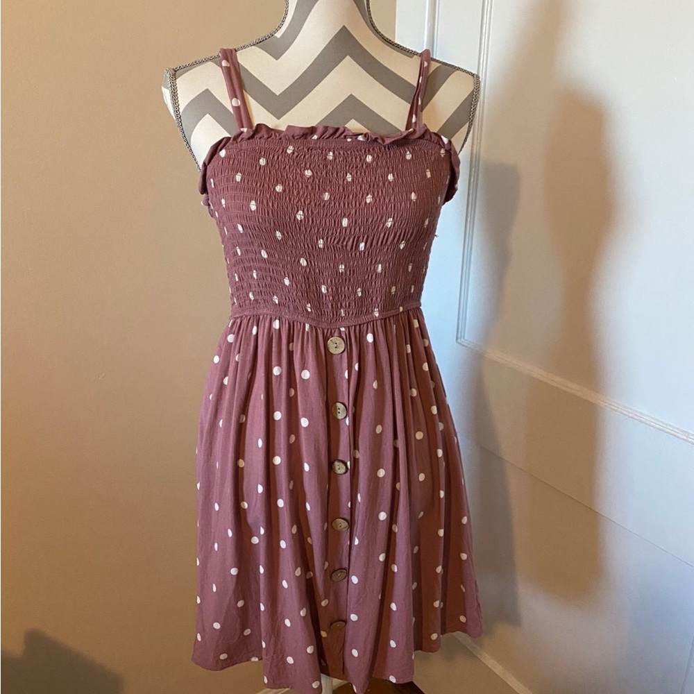 Pink Rose Mauve Button Down Dress